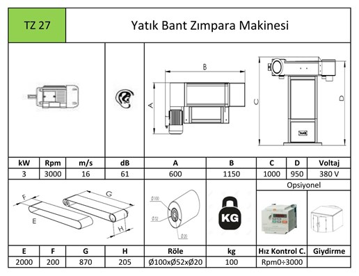 Yatık Bant Zımpara Makinası TZ27