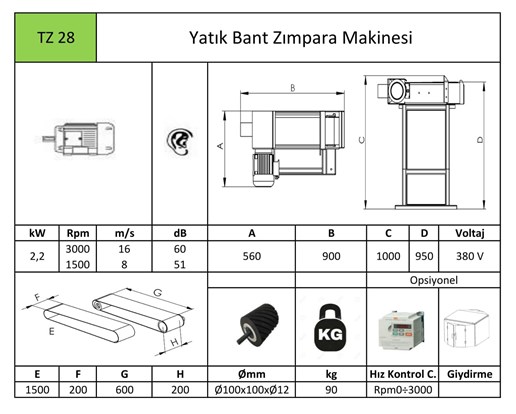 Yatık Bant Zımpara Makinası TZ28