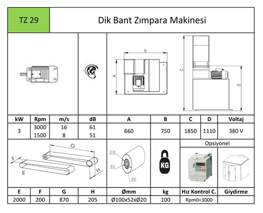 Dik Bant Zımpara Makinası TZ29