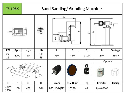 Band Sanding / Grinding Machine TZ10/BK