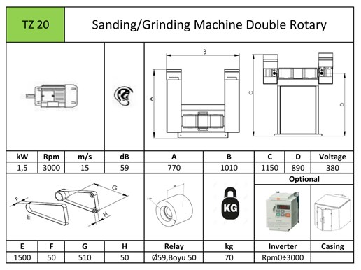 Sanding/Grinding Machine Double Rotary -TZ20