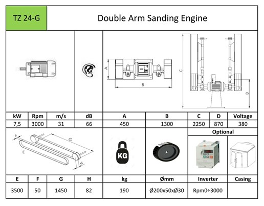 Double Arm Sanding Engine TZ24-G
