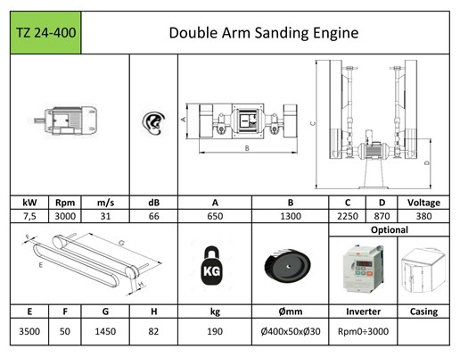 Double Arm Sanding Engine TZ24-400 HOUSING