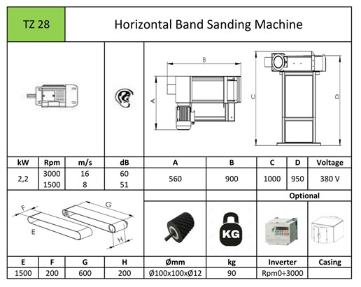 Horizontal Band Sanding Machine TZ28