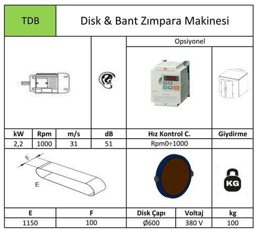 Disk & Bant Zımpara Makinası TDB