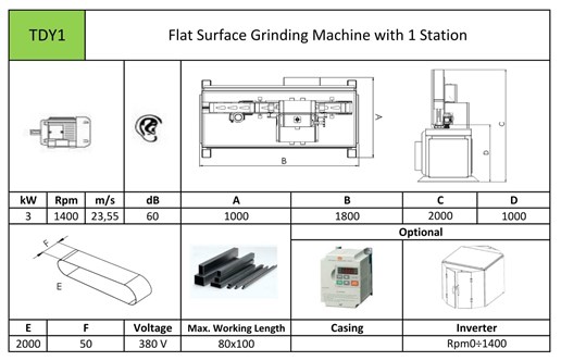 Flat Surface Grinding Machine with 1 Station TDY1
