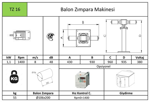 Balon Zımpara Makinası TZ16