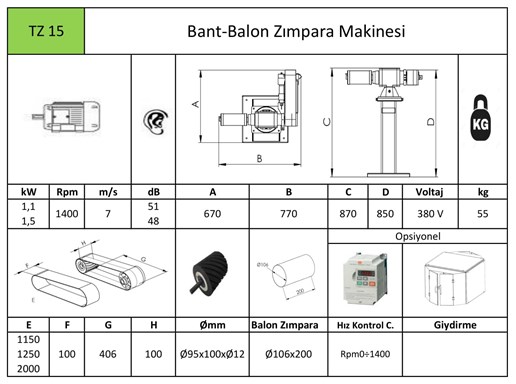 Bant-Balon Zımpara Makinası - TZ15