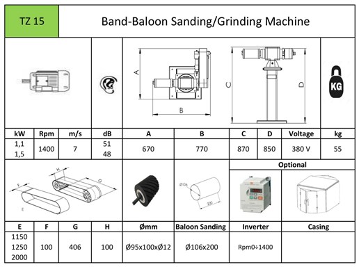 Band-Baloon Sanding / Grinding Machine - TZ15 
