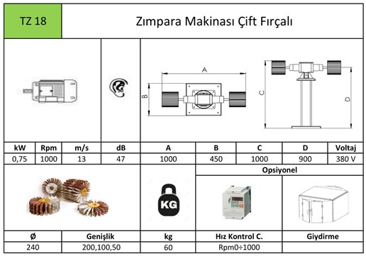 Çift Fırçalı Zımpara Makinesi | TZ 18