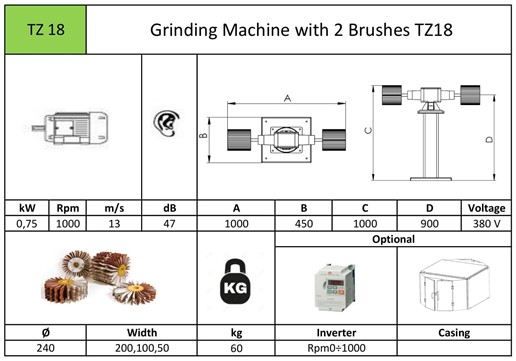 Grinding Machine with 2 Brushes TZ18