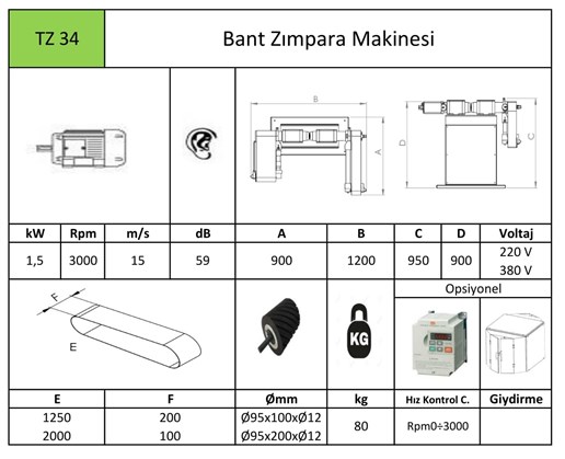 Bant Zımpara Makinası TZ34 